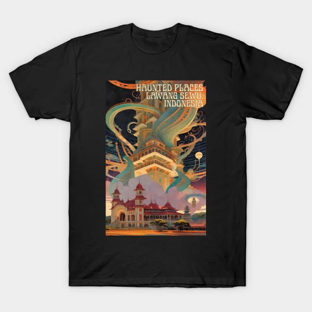 Haunted Places Lawang Sewu Ghost Art Nouveau T-Shirt by DanielLiamGill